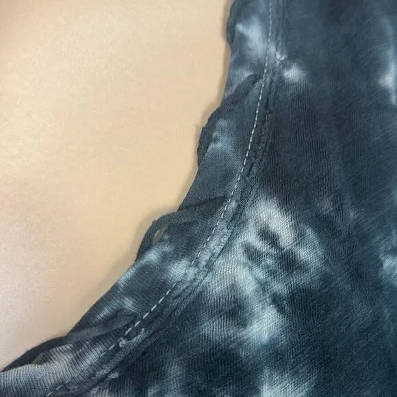 Lucky Brand Norton Motorcycle Tank bleach wash w/lace detail medium - Picture 5 of 8